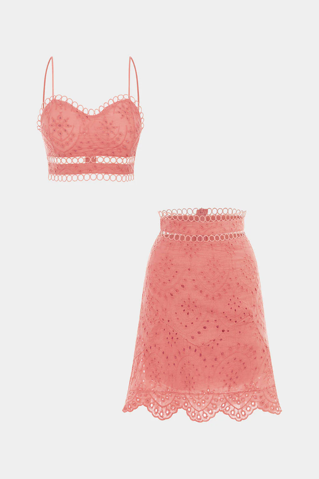 Hollow Out Backless Cropped Cami Top And High Waist Skirt Set - Image 8