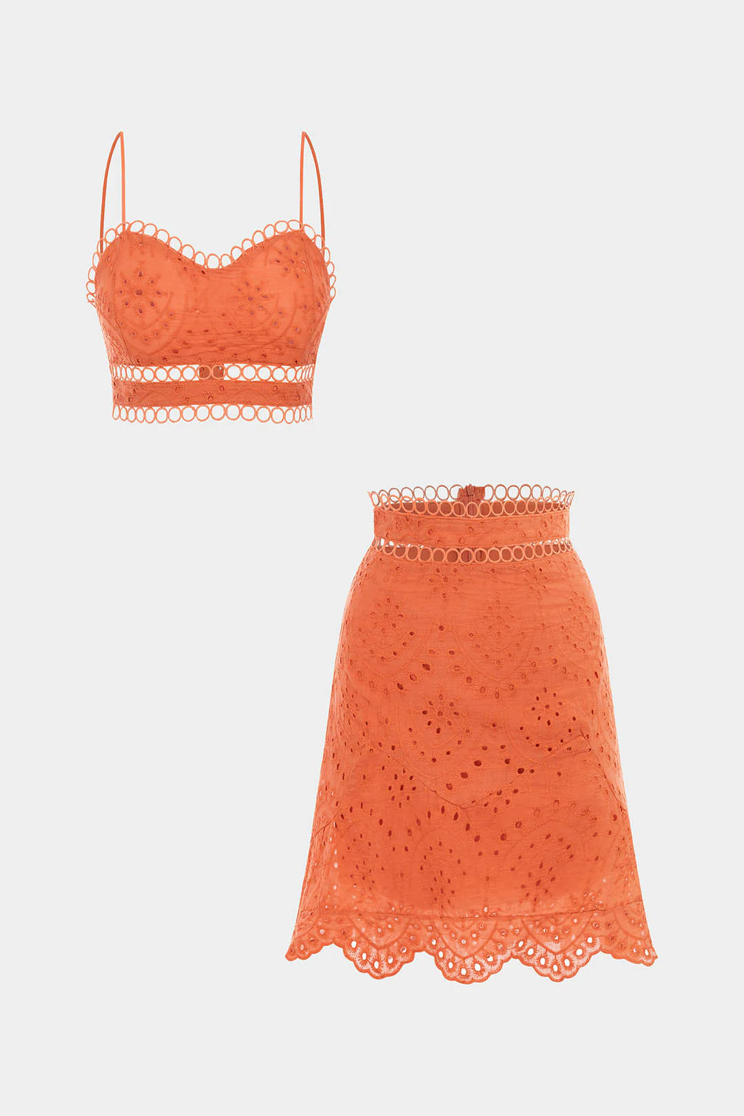 Hollow Out Backless Cropped Cami Top And High Waist Skirt Set - Image 9