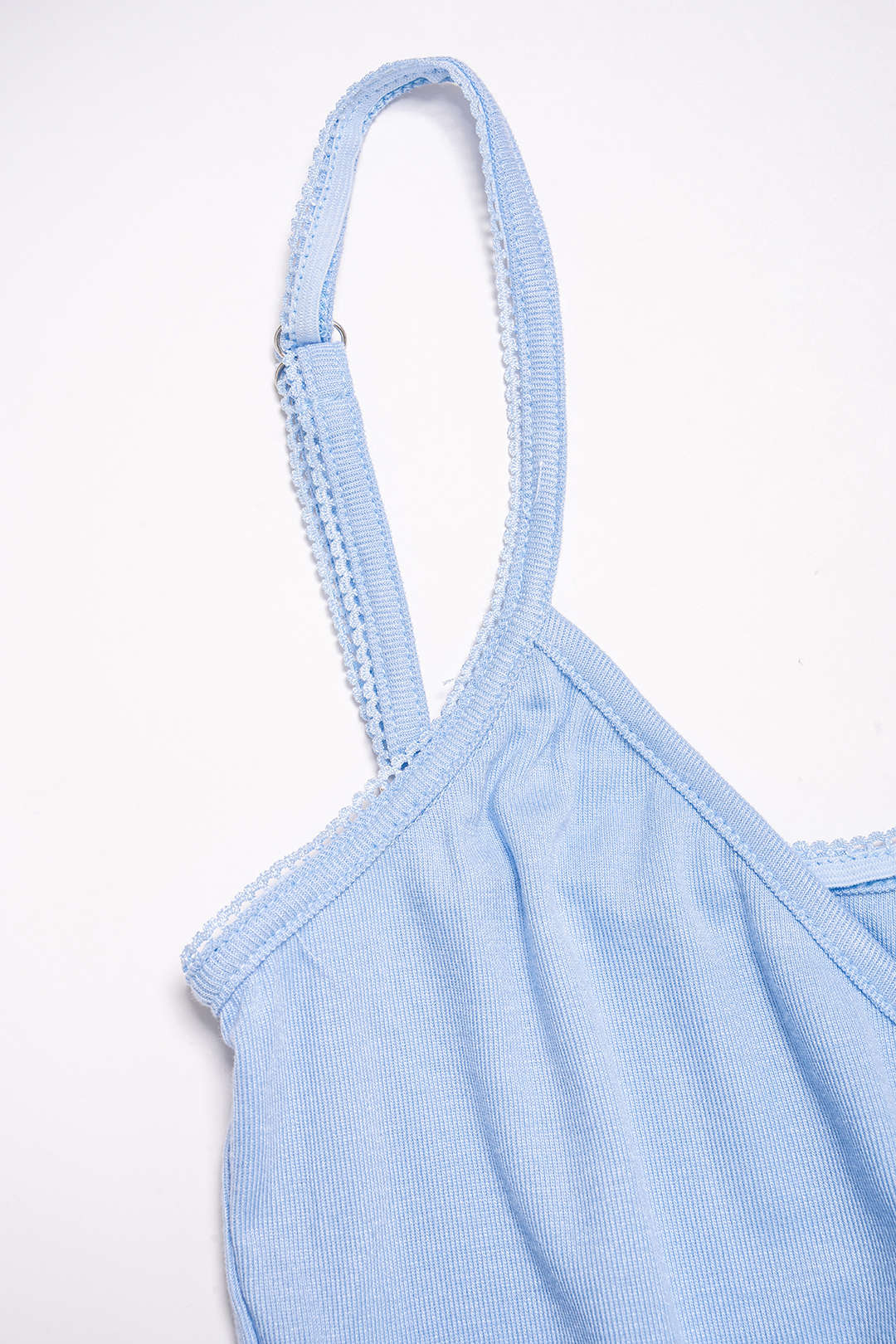 Solid V-Neck Cami Top And Wide Leg Pants Set - Image 8