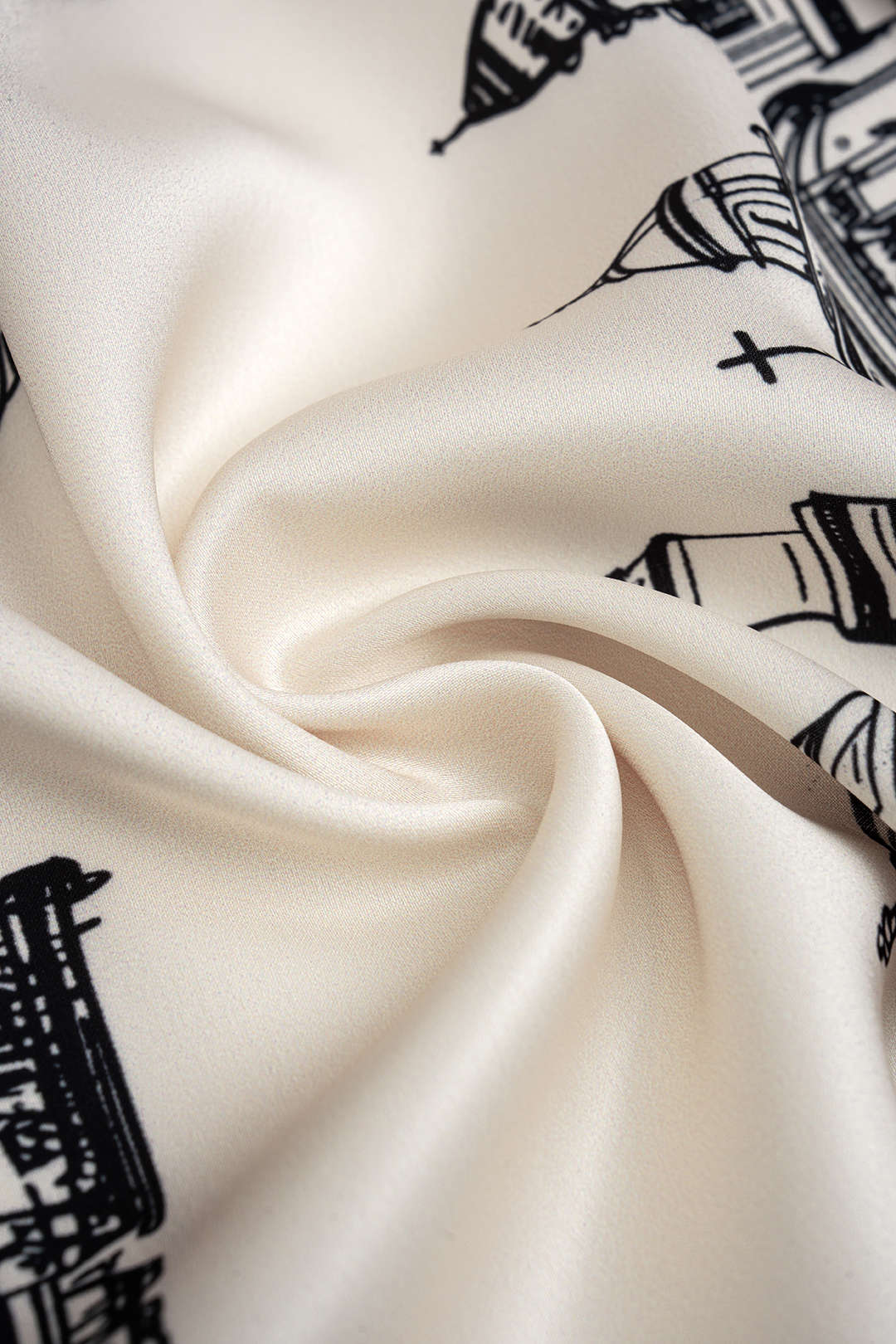 Artistic Print Satin One Shoulder Top - Image 7