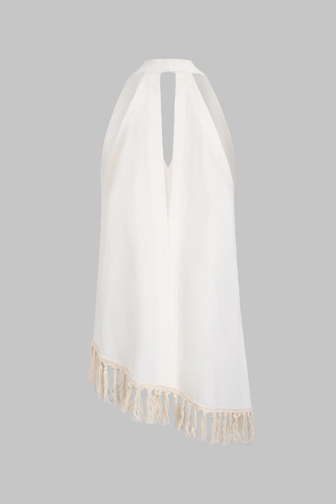 Halter V-Neck Asymmetrical Fringe Tank Top - Image 7