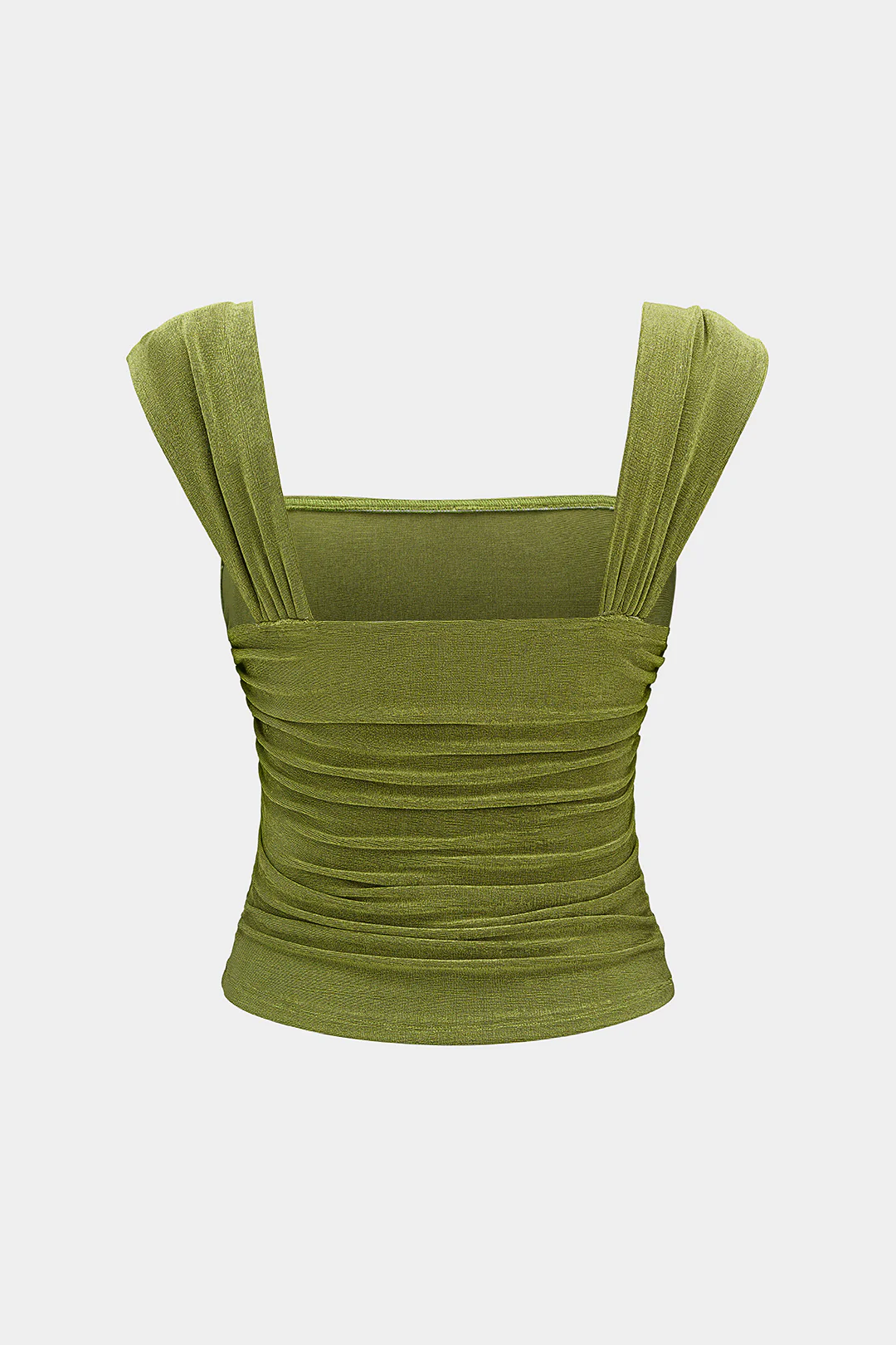 Solid Ruched Tank Top - Image 3