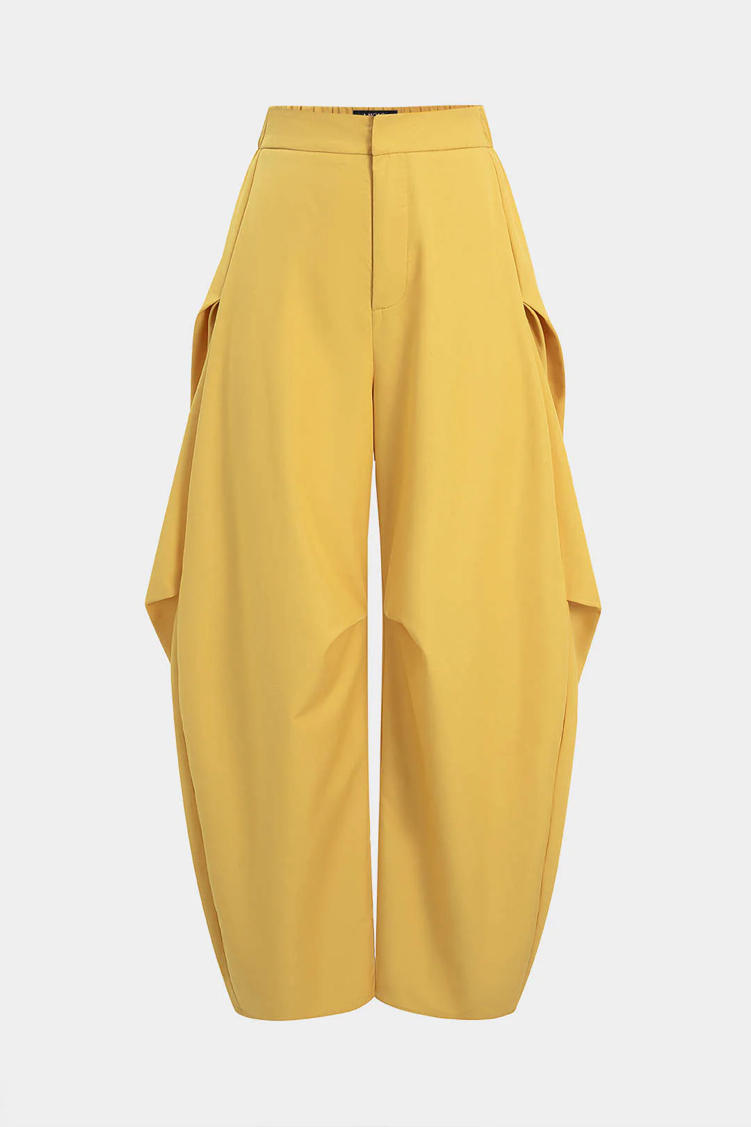 Solid Ruched Barrel Pants