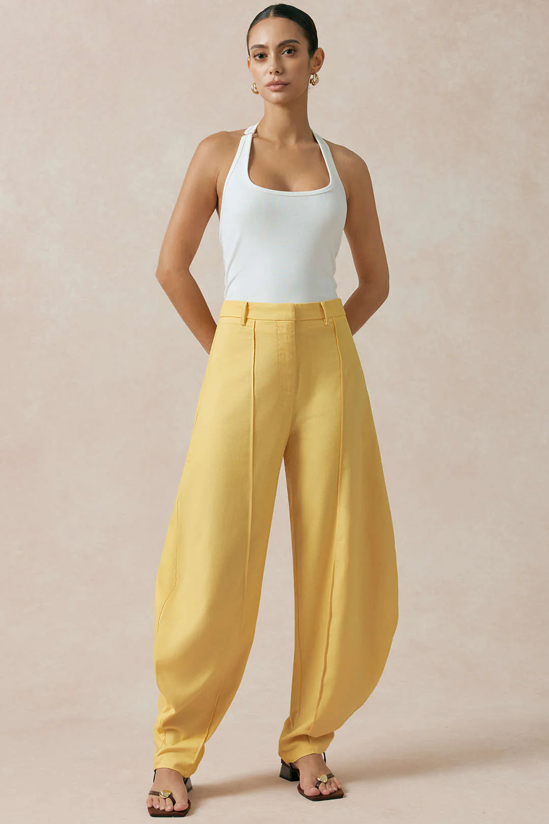 Solid Wide-Leg Pants - Image 2