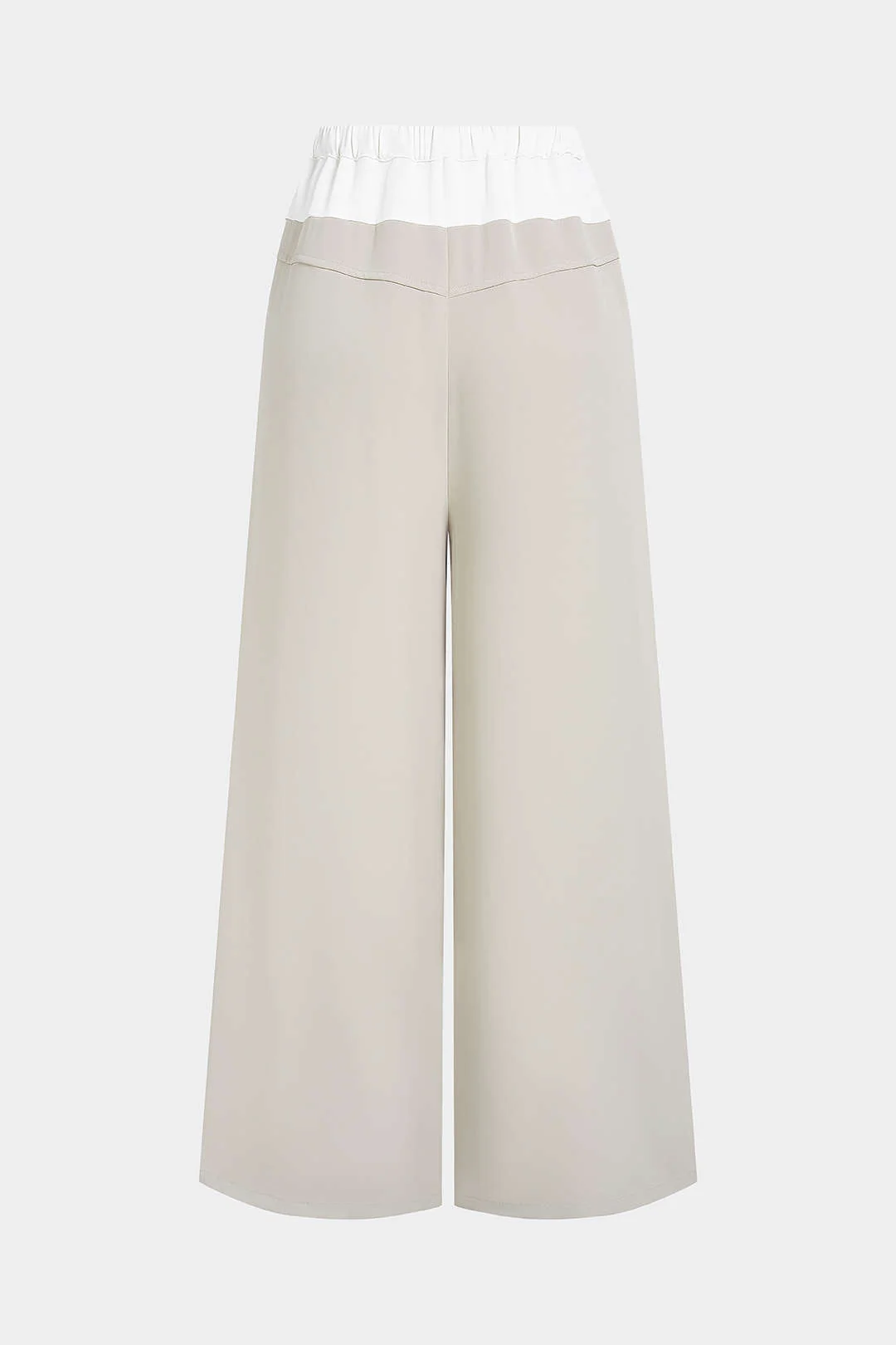 Contrast Drawstring Wide Leg Pants - Image 6