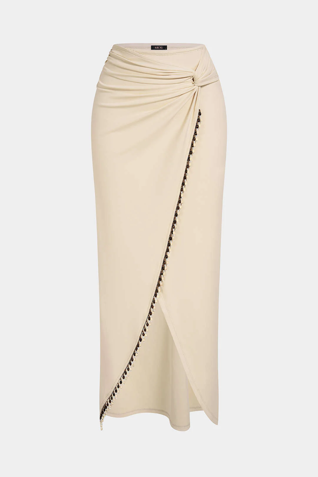 Beaded Asymmetrical Ruched Skirt - Image 2