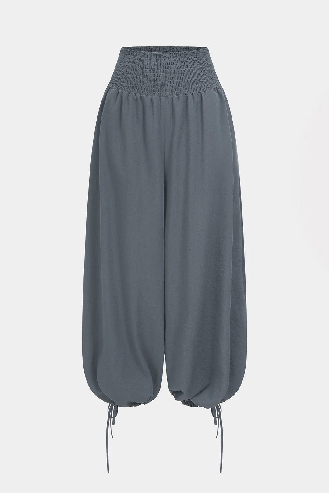 Shirred Waistband Drawstring Balloon Pants