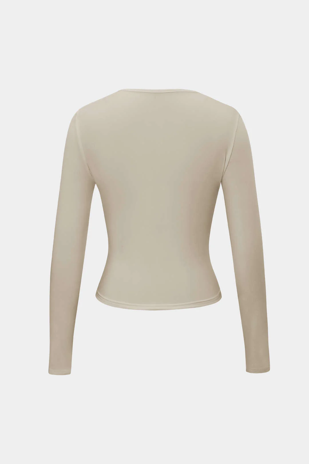 Basic Solid Round Neck Long Sleeve Top - Image 28