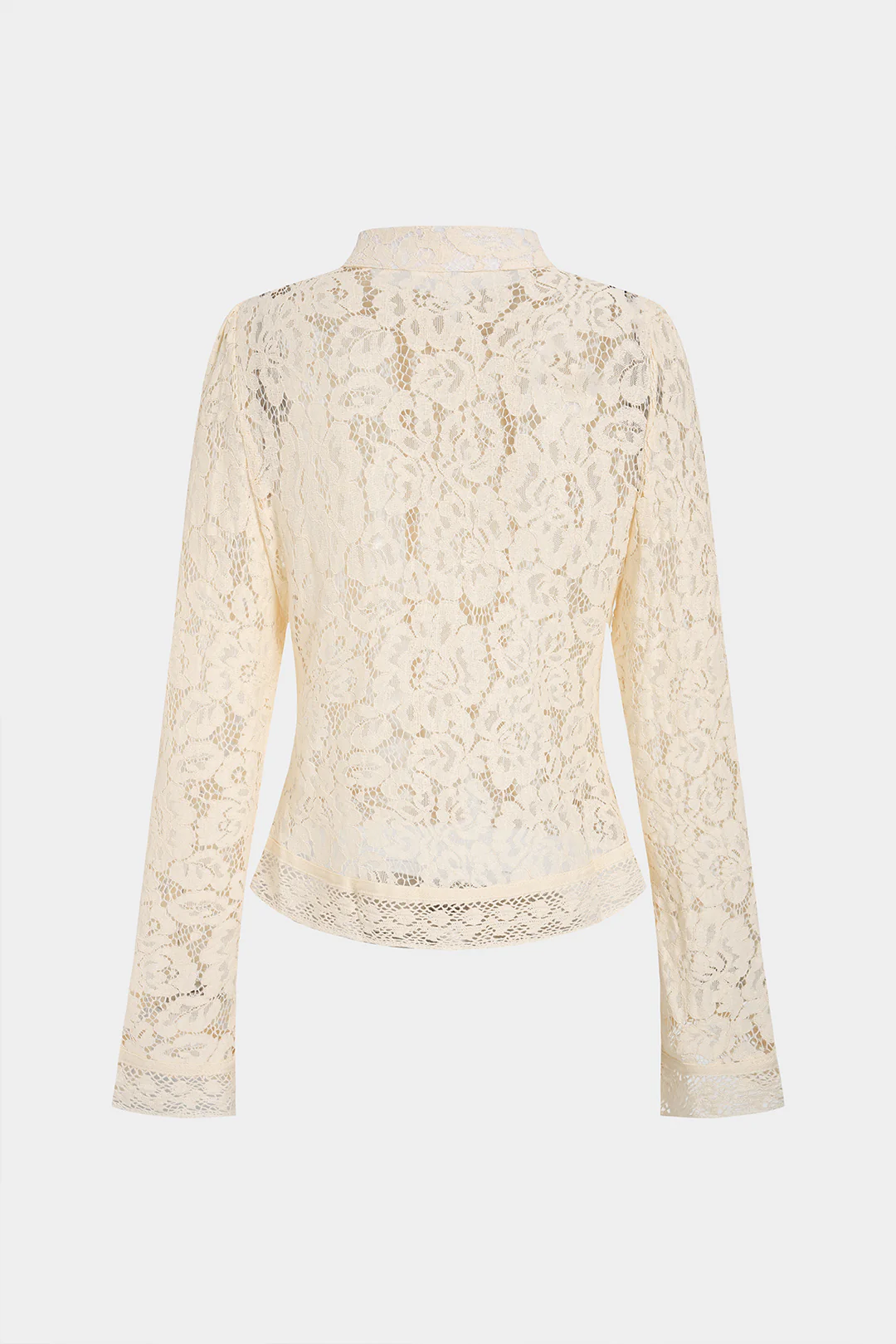Lace Mock Neck Long-Sleeve Top - Image 3