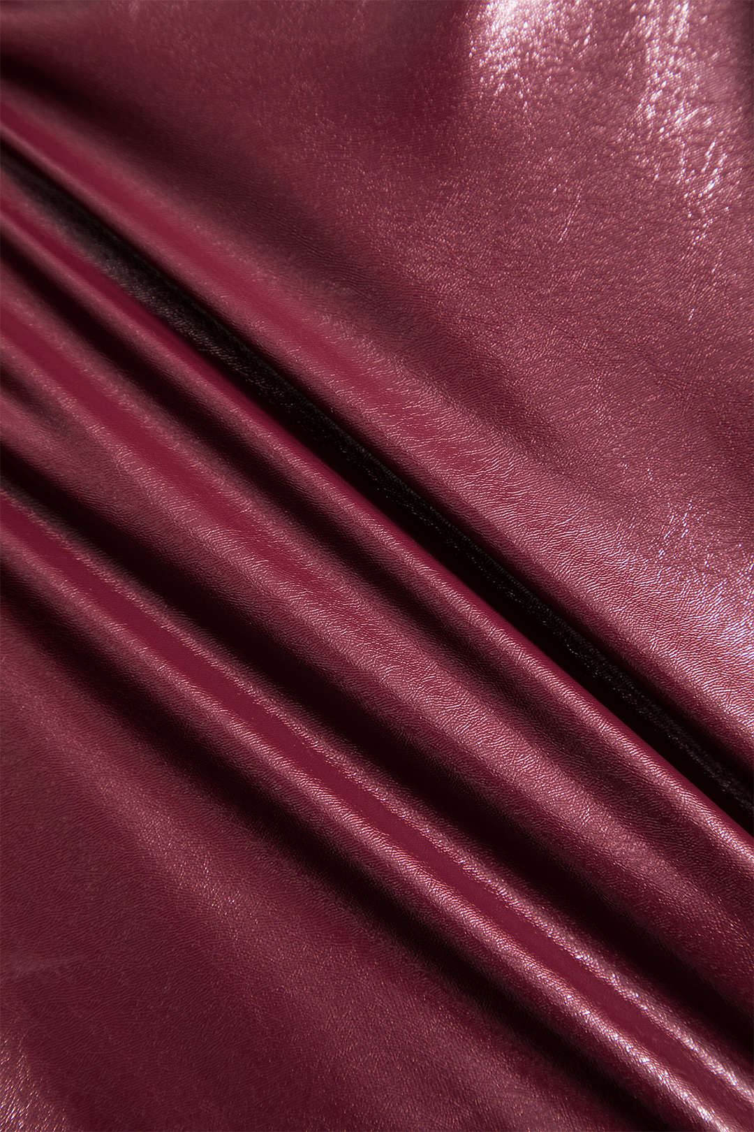 Basic Solid Faux Leather Sleeveless Bodysuit - Image 3