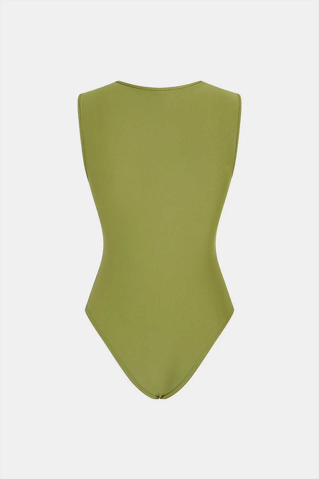 Round Neck Twist Knot Cut Out Sleeveless Bodysuit - Image 2