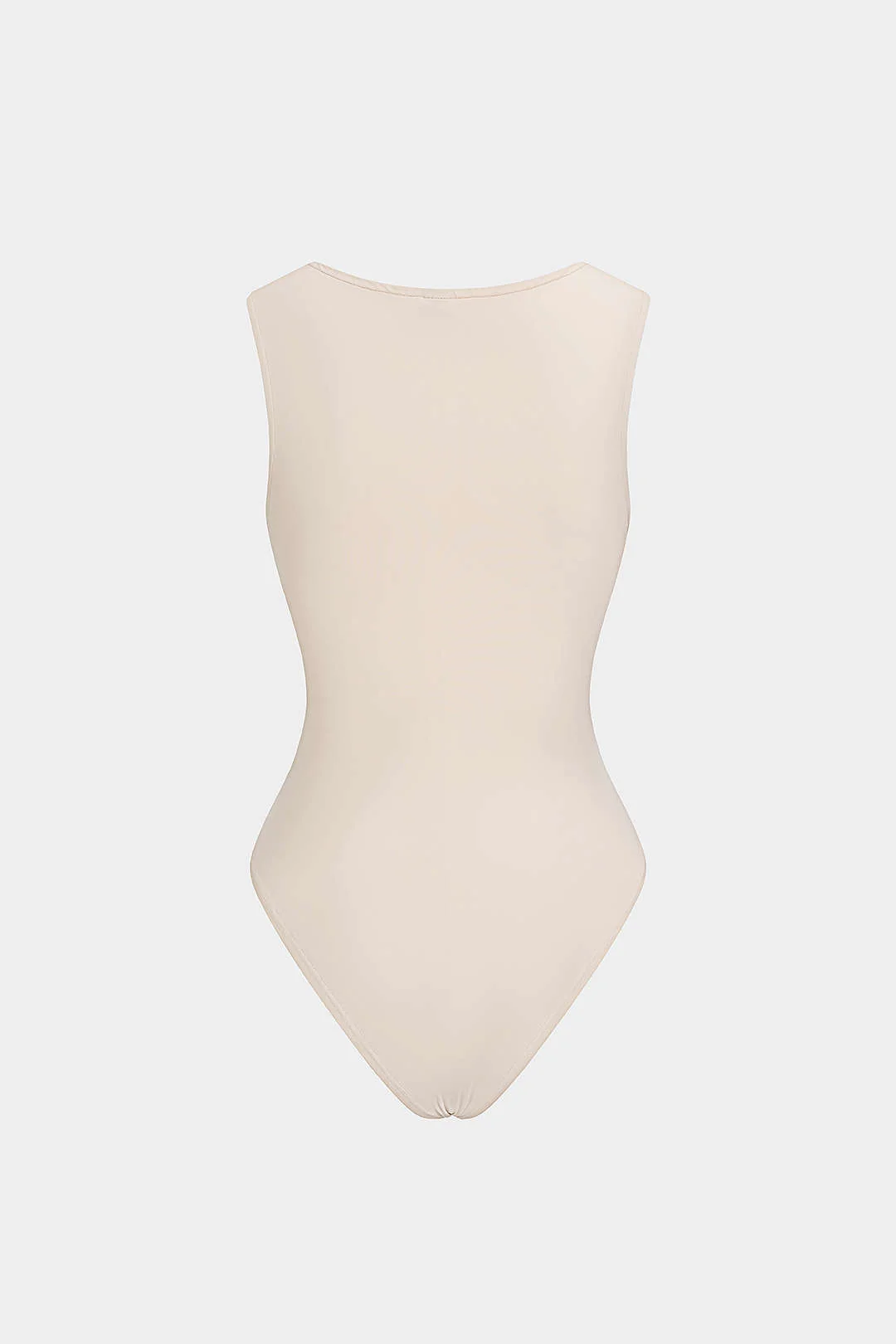 Round Neck Ruched Sleeveless Bodysuit - Image 3