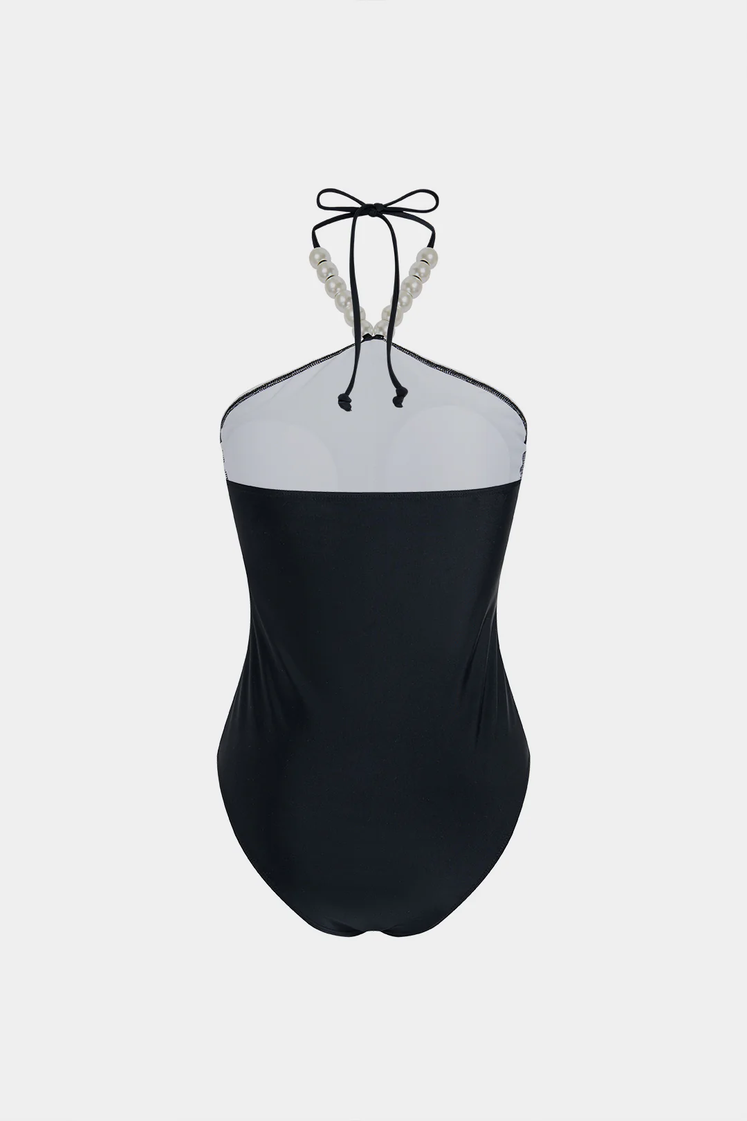 Contrast Beaded Halter Neck Swimsuit - Image 3