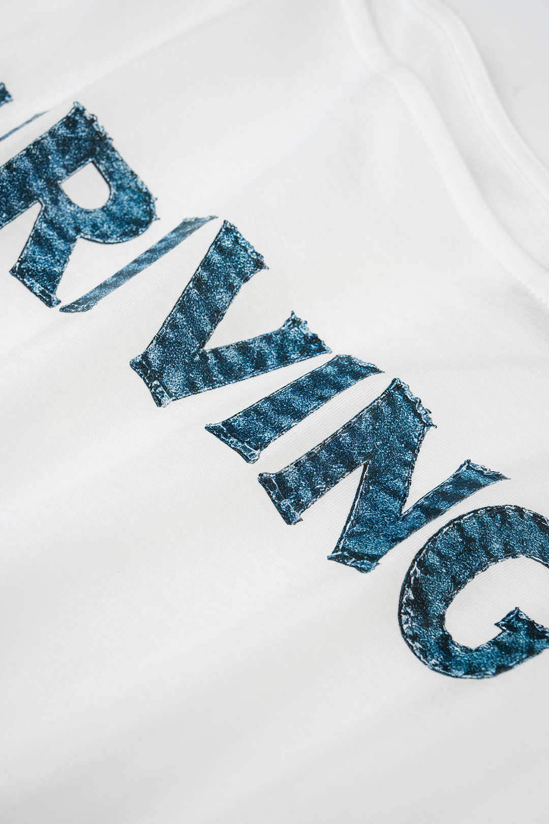 Letter Print One Shoulder Short Sleeve T-Shirt - Image 4