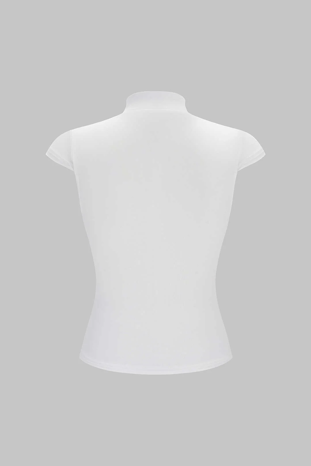Cut Out Button Short Sleeve T-Shirt - Image 3