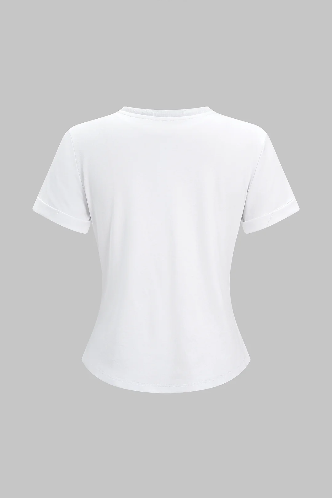 Artistic Print Tie-Up Short Sleeve T-shirt - Image 2