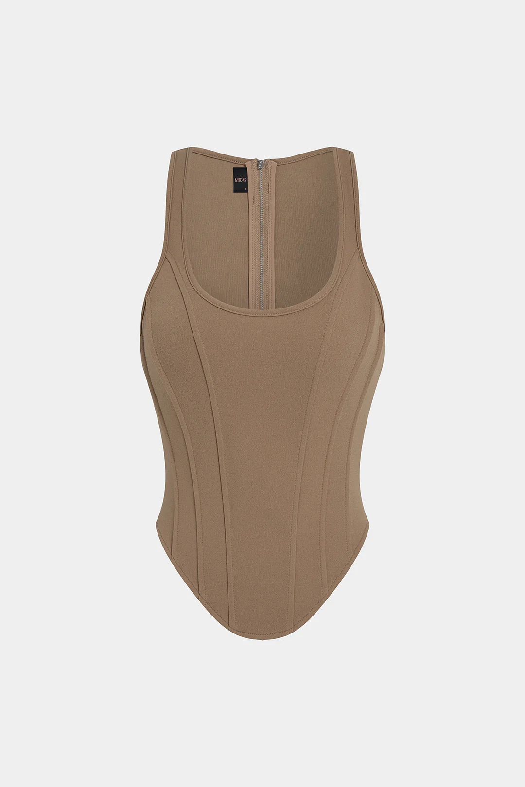 Zipper Tie-Up Corset Waist Tank Top - Image 12