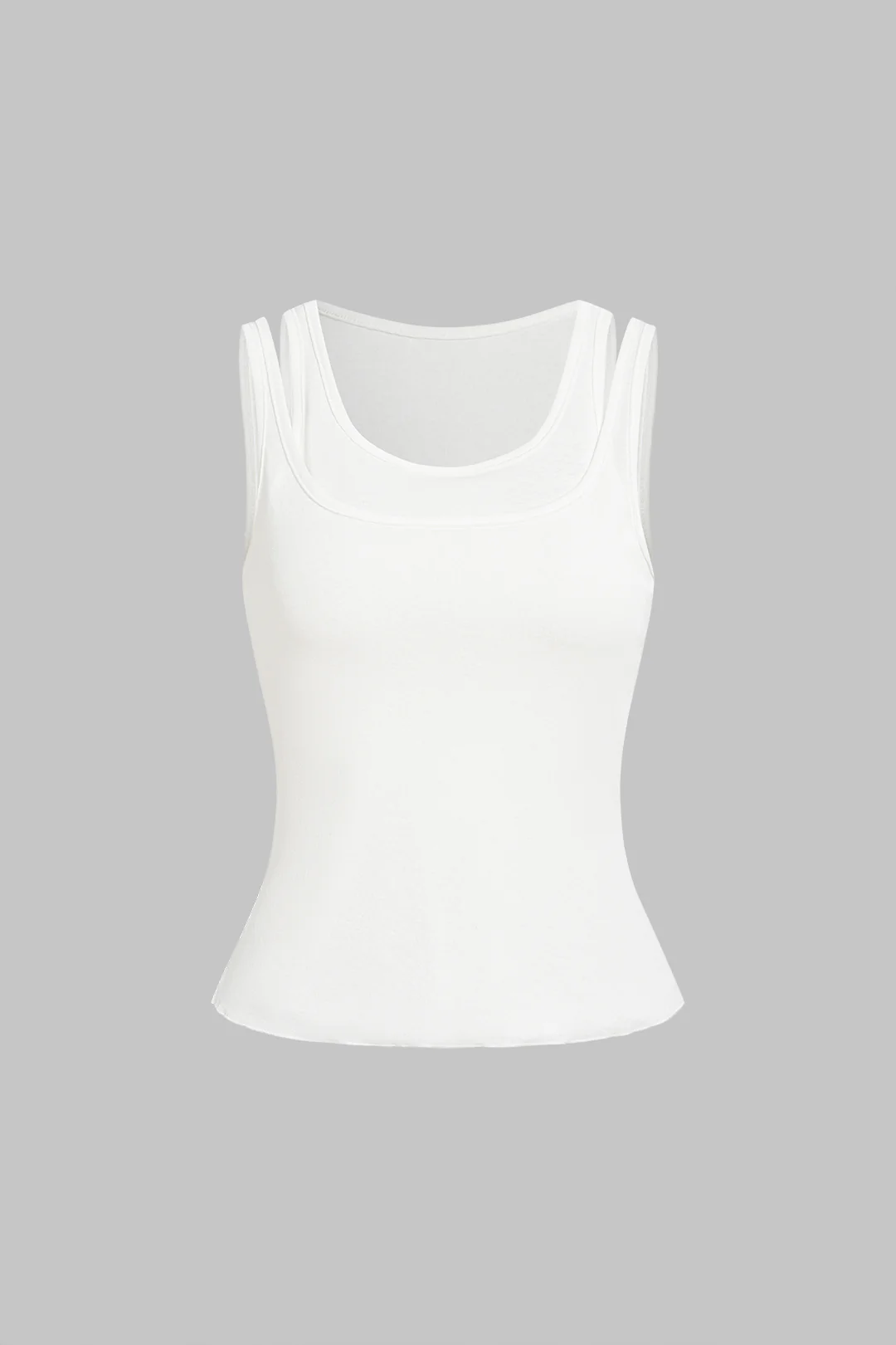 Solid Round Neck Tank Top - Image 2