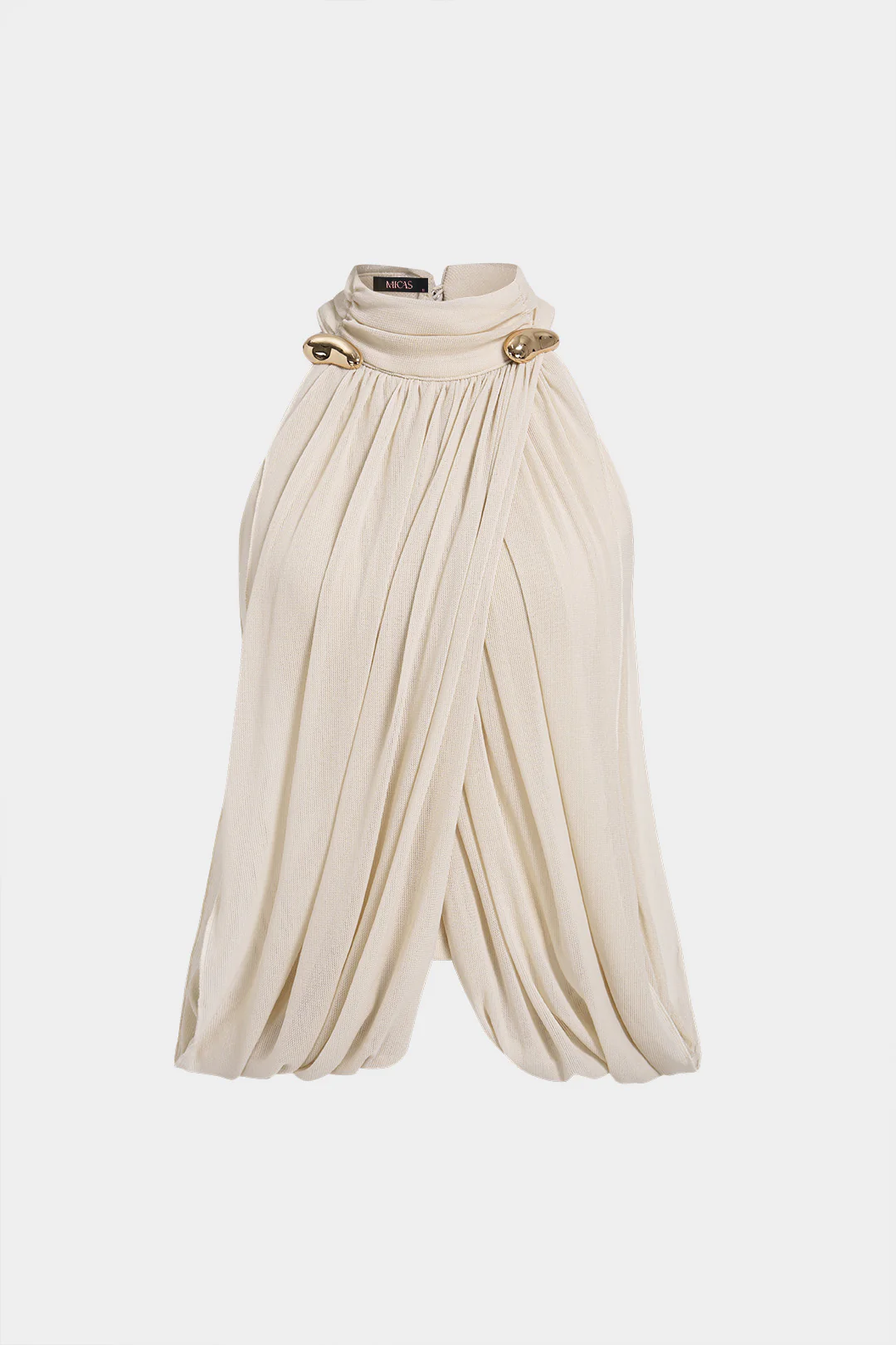 Mesh Metallic Ruched Tank Top