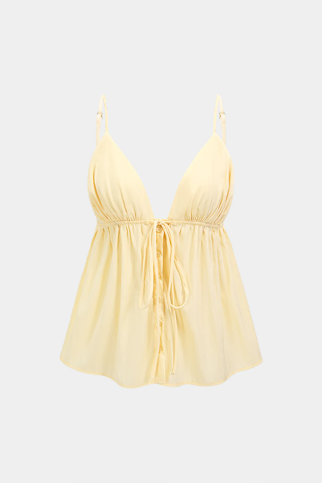 V-Neck Tie Front Slip Cami Top - Image 2