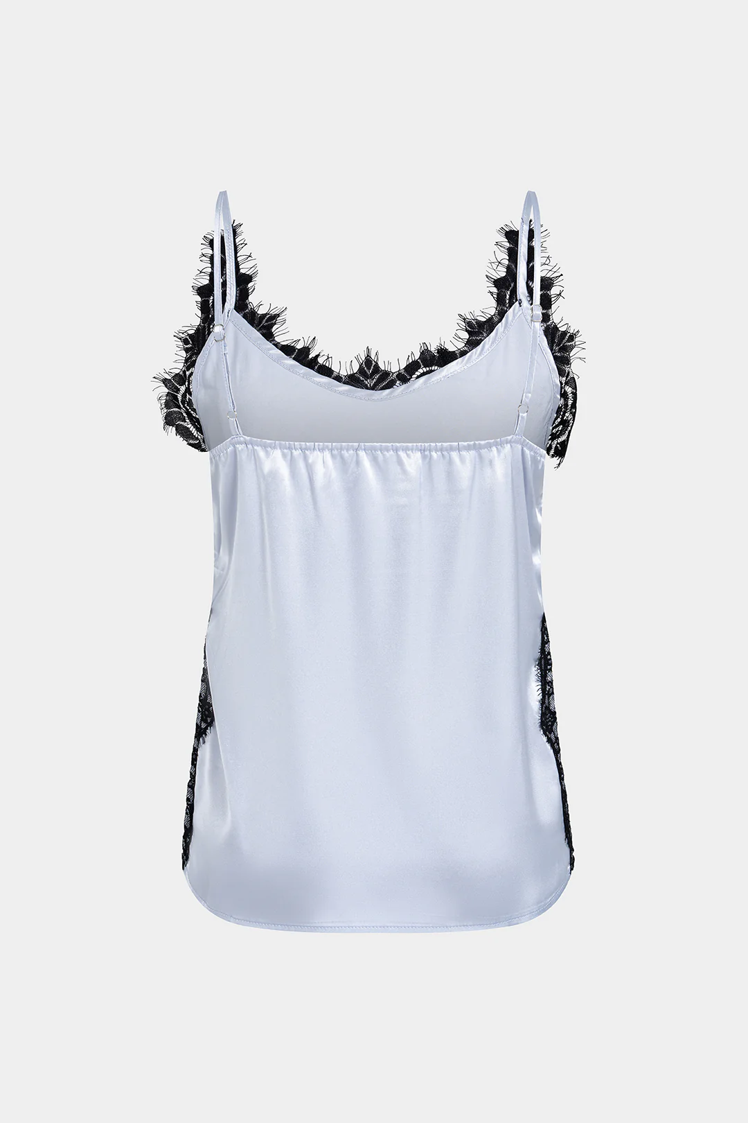 Lace Patchwork Satin V-Neck Cami Top - Image 5