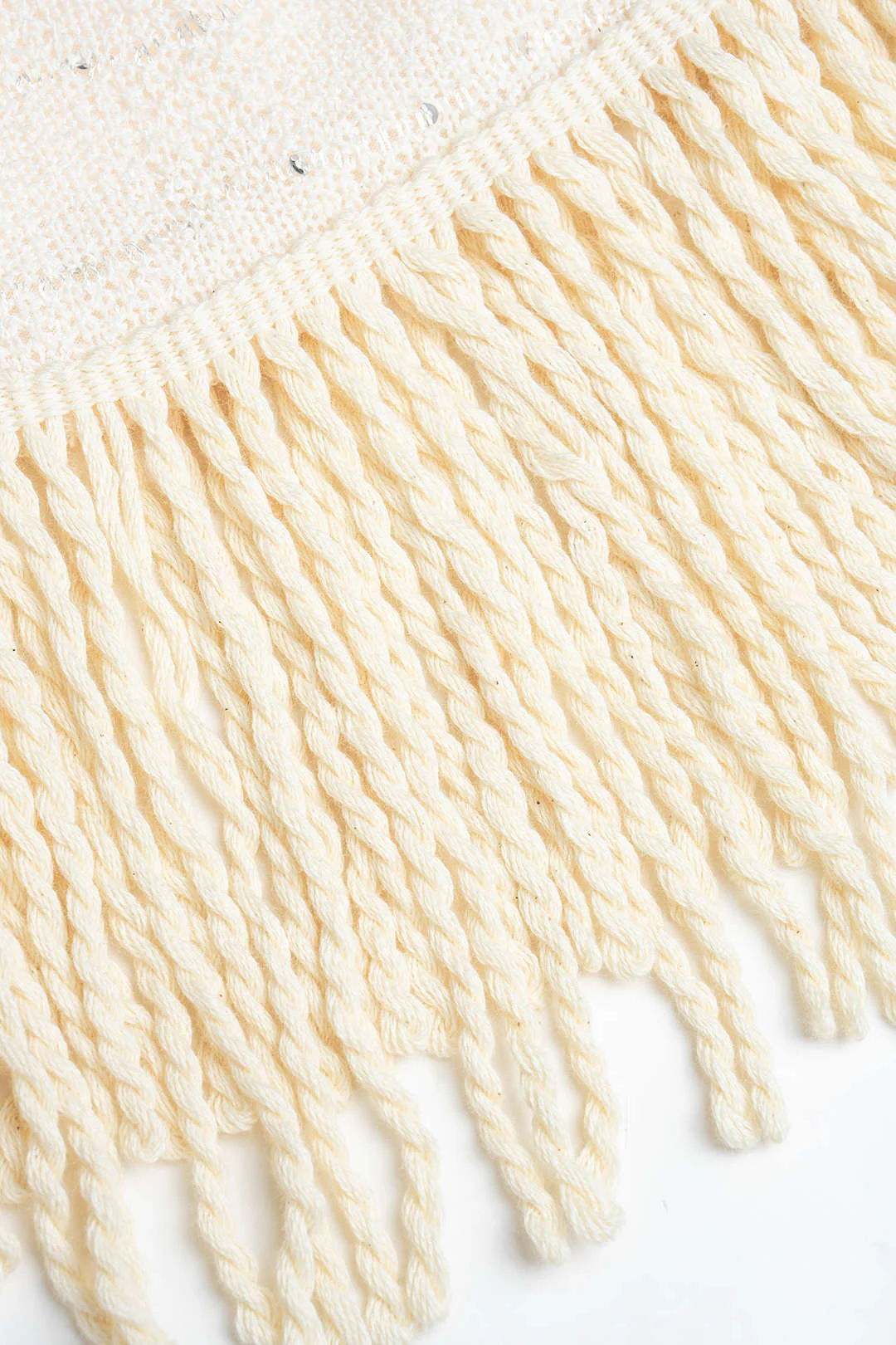 Knit Crossed Halter Neck Fringe Tank Top - Image 3
