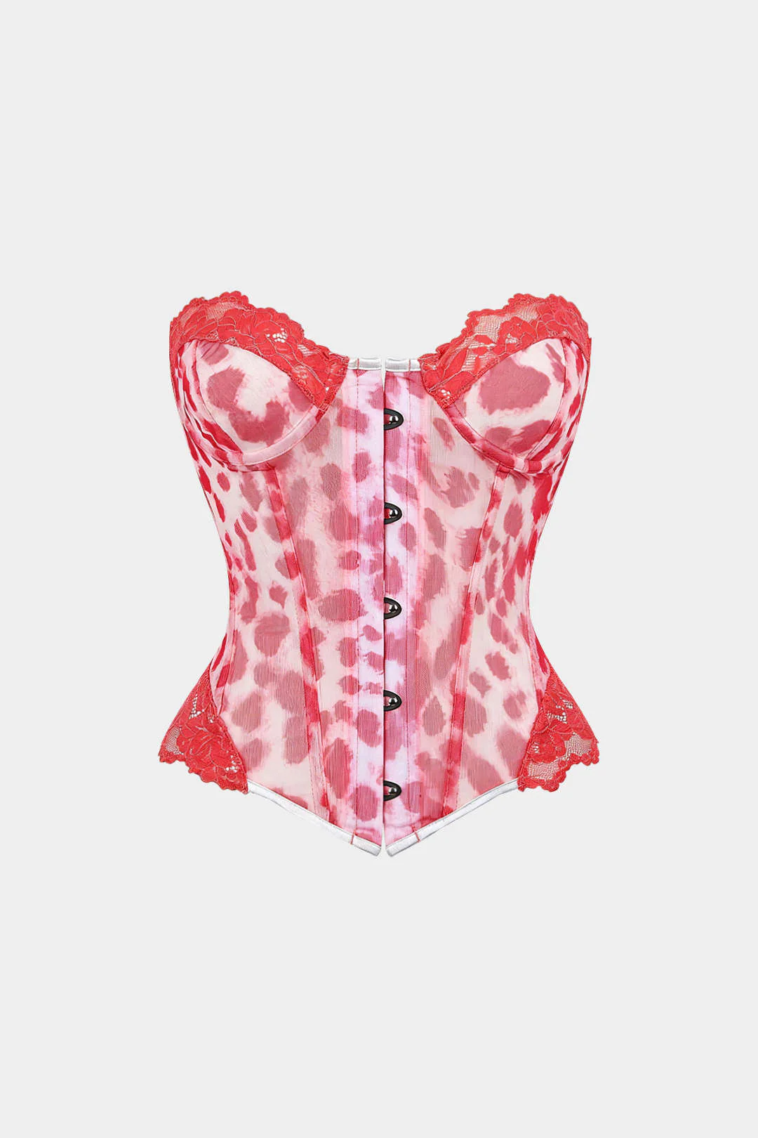 Leopard Print Mesh Patchwork Tube Top - Image 9