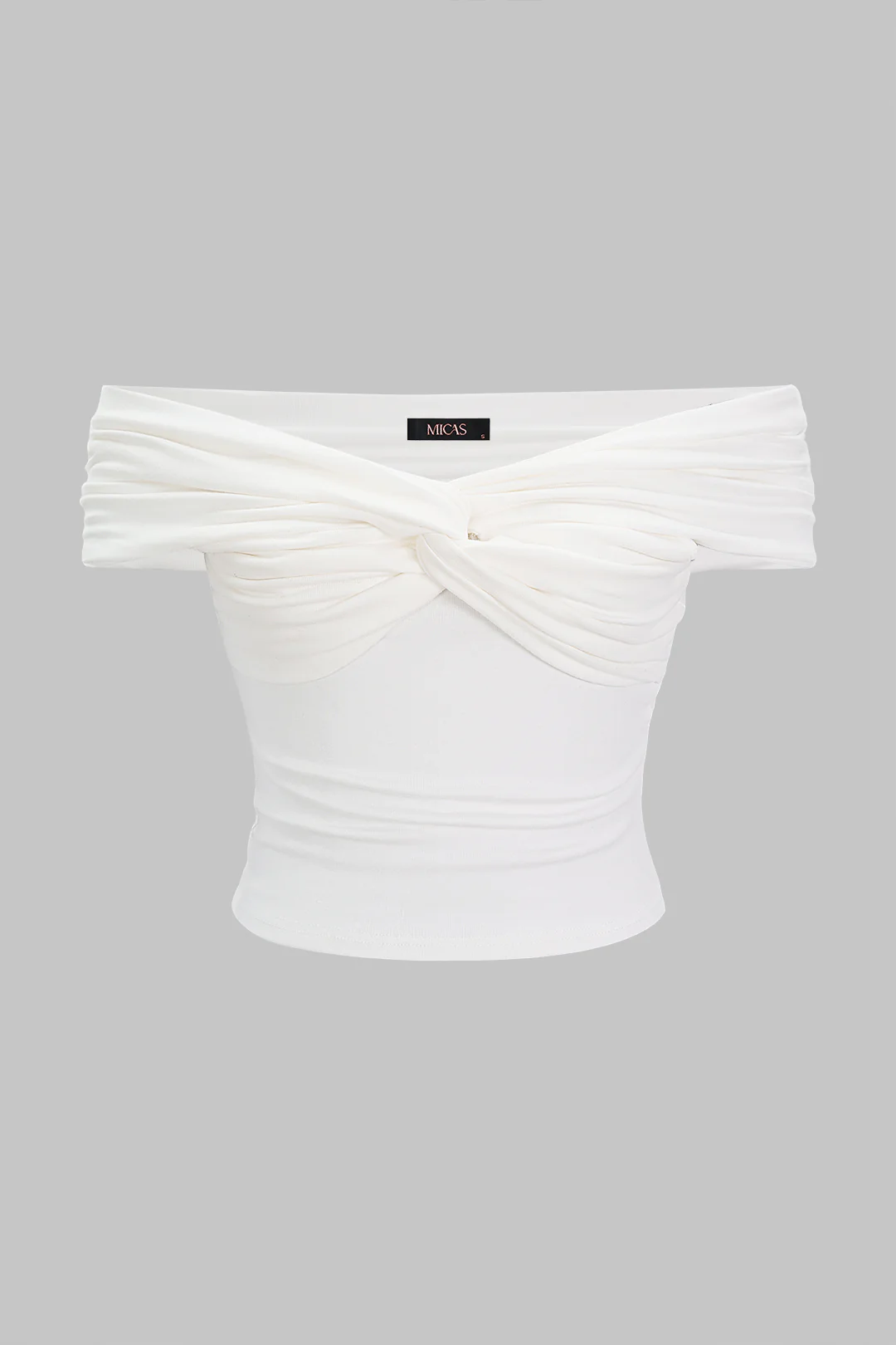 Solid Twist Knot Off-Shoulder Top