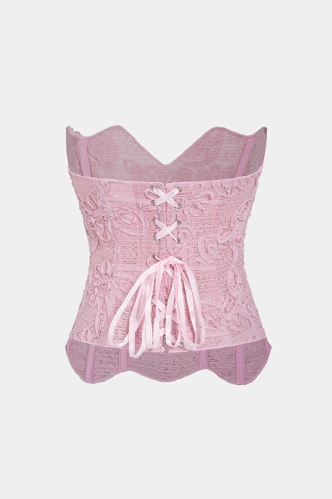 Floral Corset Tie Back Tube Top - Image 3