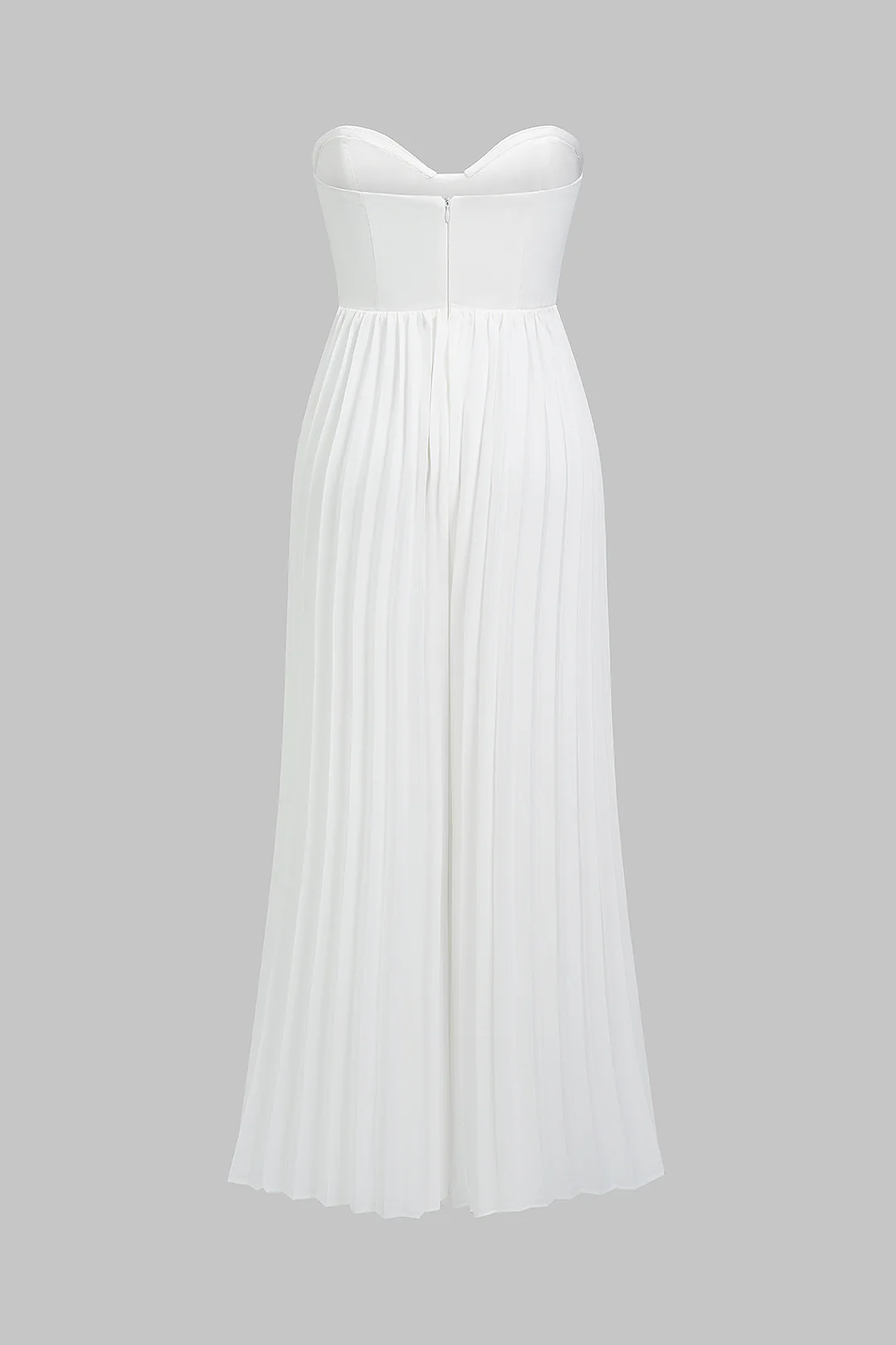 Pleated Zipper Corset Strapless Jumpsuit - Image 2