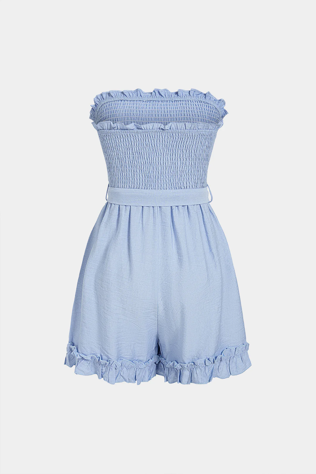Shirred Tie-Up Sleeveless Romper - Image 3
