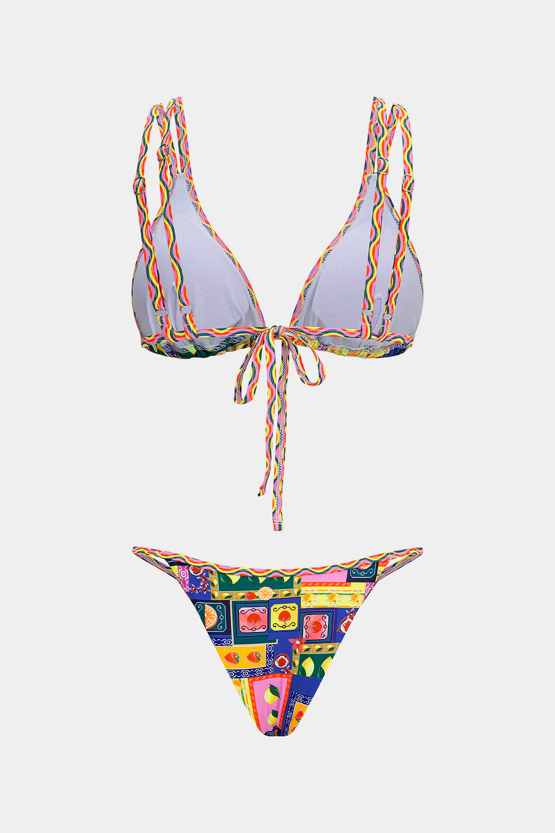 Fruit Color Block Print Bikini Set - Image 2