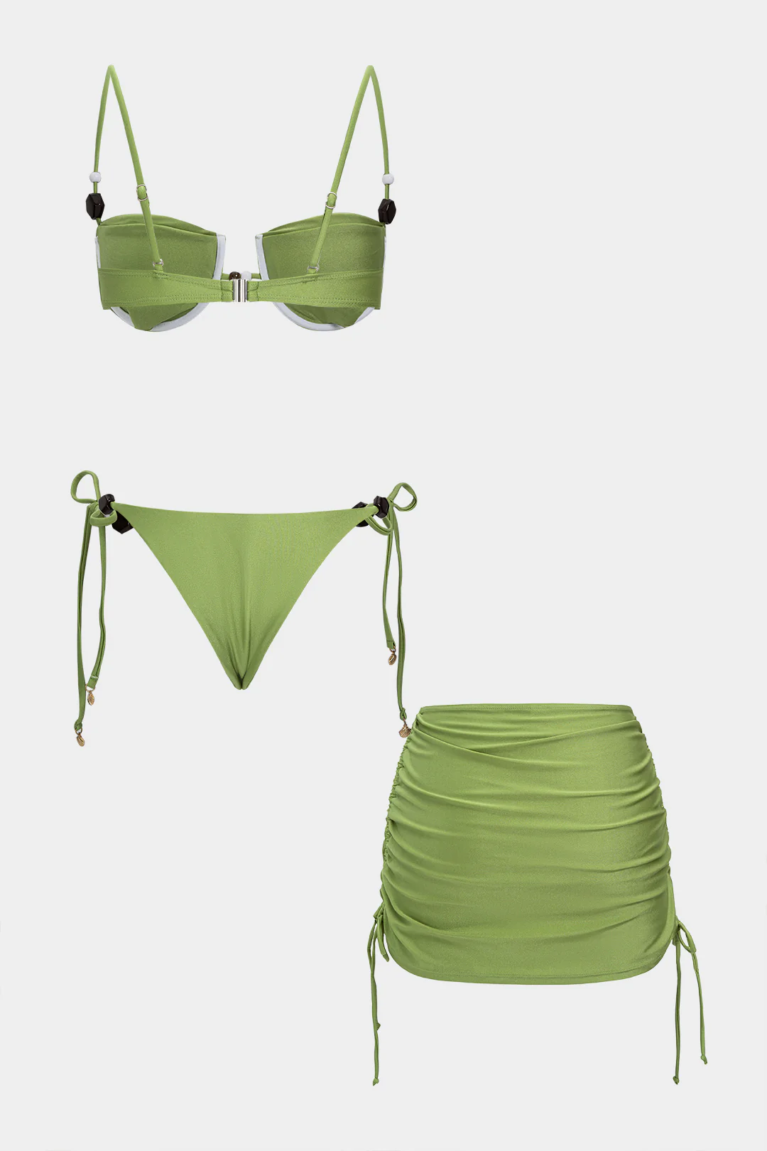 Beaded Ruched Bikini Set - Image 2